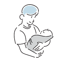 男性育児休業取得イラスト