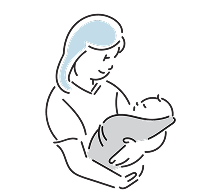 女性育児休業取得イラスト